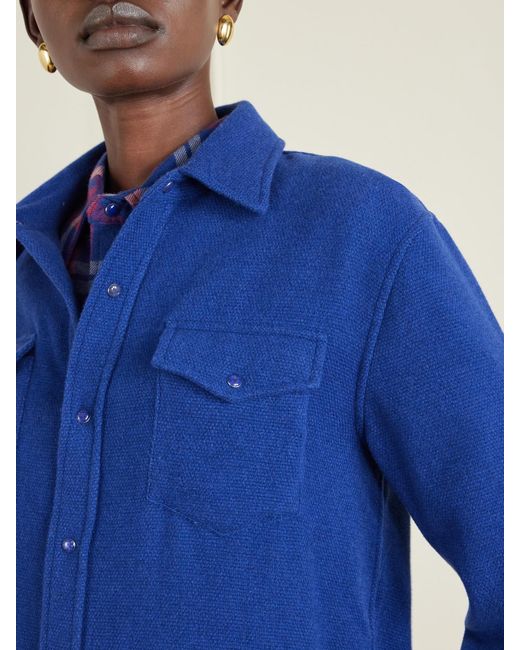 God's True Cashmere Blue Cashmere Shirt