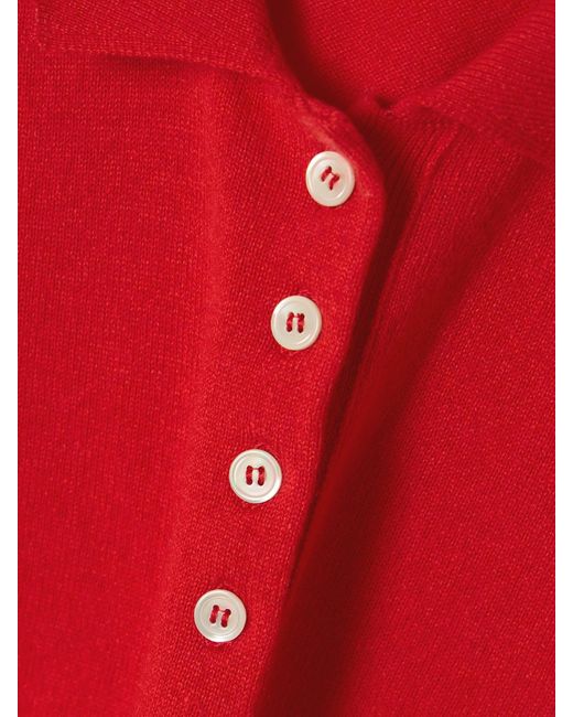 &Daughter Red Aoife Cashmere And Cotton-Blend Polo Sweater