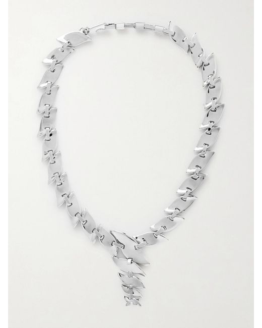 Khaite White Leaf-Tone Necklace