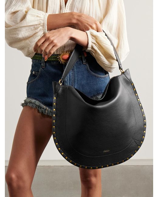 Isabel Marant Black Oskan Studded Leather Tote