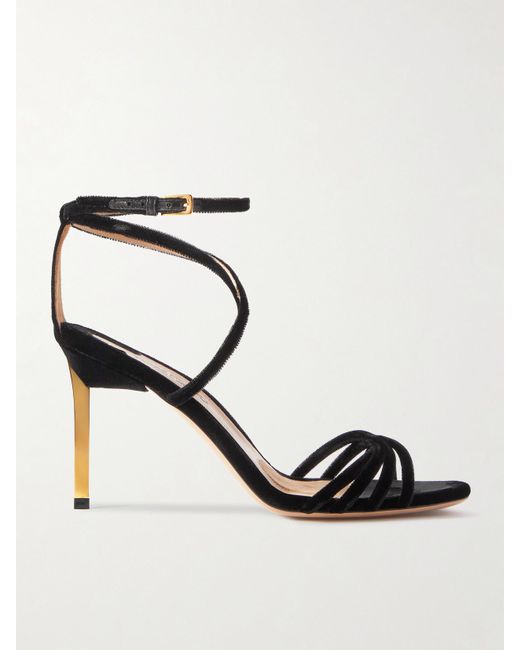 Tom Ford Metallic Ida Velvet Sandals