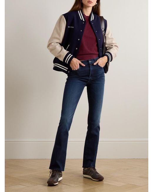 Mother Blue The Smokin Skimp High-Rise Bootcut Jeans