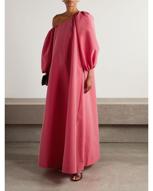 BERNADETTE Pink Nathalie Off-The-Shoulder Taffeta Gown