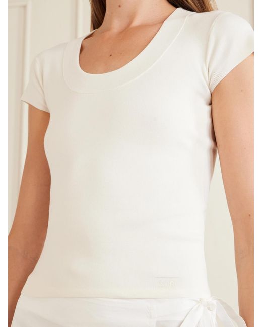 Sir White Mikkel Ribbed Wool T-Shirt
