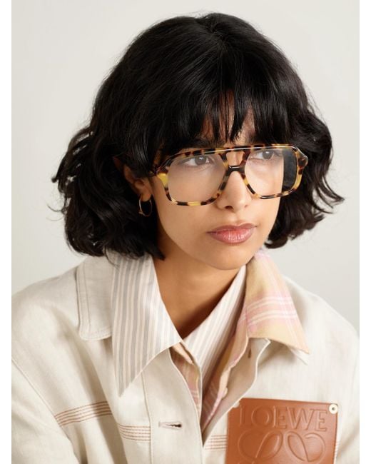 Loewe Brown Aviator-Style Tortoiseshell Acetate Optical Glasses