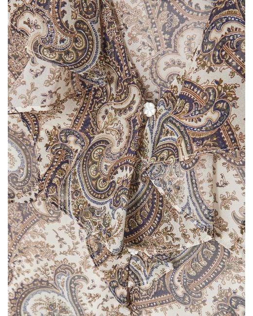 Chemisier En Georgette De Soie À Imprimé Cachemire Et À Volants Kyrie Veronica Beard en coloris Natural