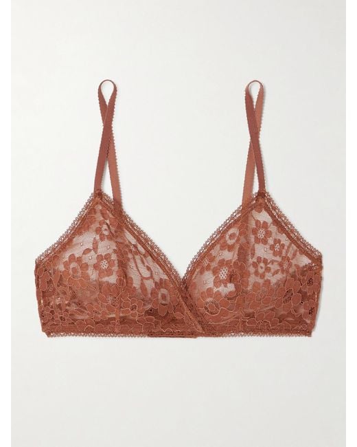 Eres Brown Marguerite Espiegle Triangel-Bh Aus Schnurgebundener Spitze Mit Stretch-Anteil
