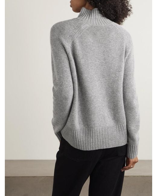 Allude Gray Wool And Cashmere-Blend Sweater