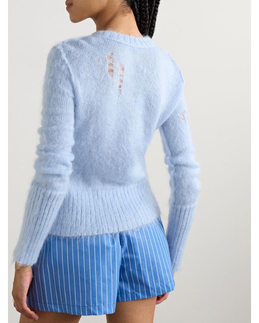 R13 Blue Gestrickter Cardigan Mit Distressed-Details
