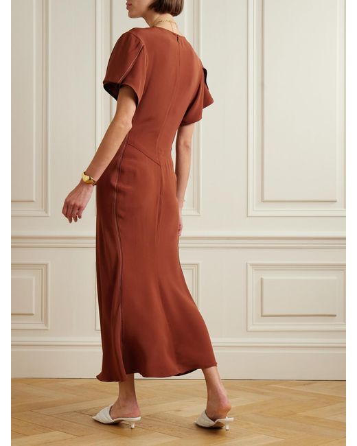 Victoria Beckham Gathered Jersey Midi Dress