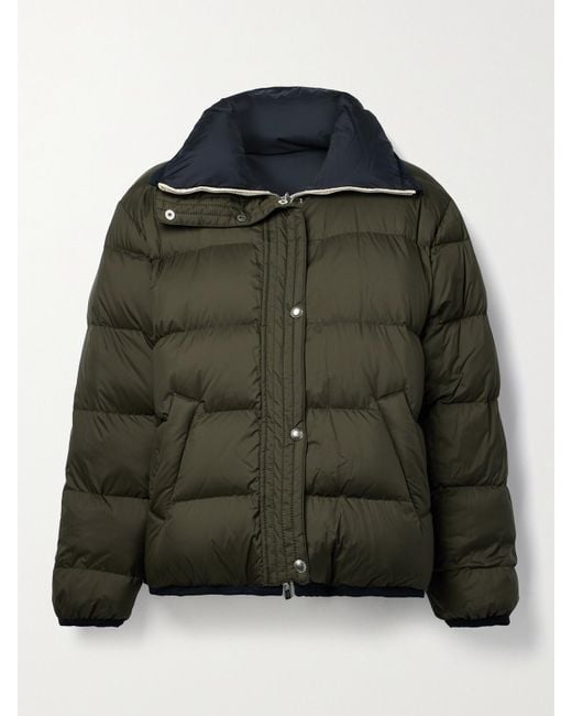 Loro Piana Green Mitty Reversible Two-Tone Quilted Shell Down Jacket