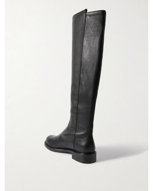 Stuart Weitzman Black Gisele 5050 Kniehohe Stiefel Aus Leder Und Stretch-Material