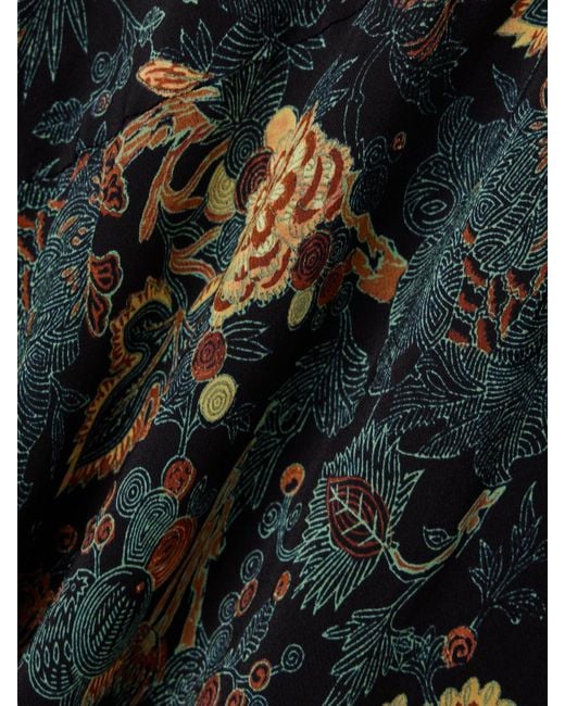 Ulla Johnson Black Ines Floral-Print Silk Crepe De Chine Midi Dress