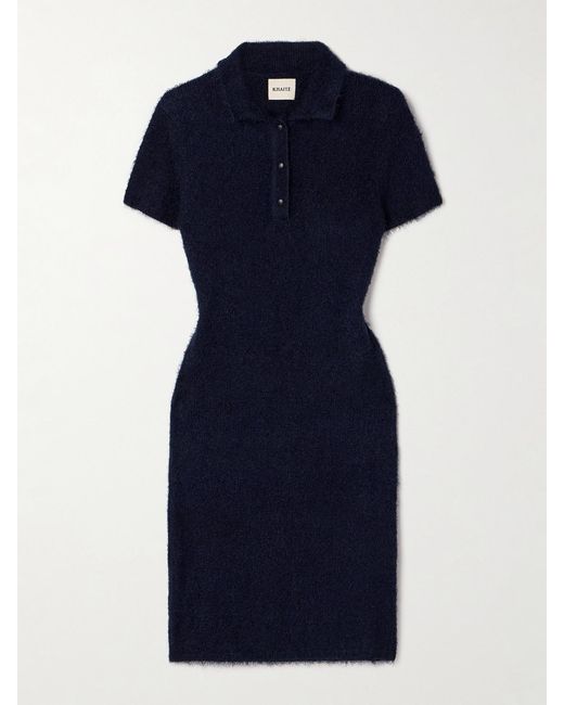 Khaite Blue Gracielab Brushed Silk And Cashmere-Blend Mini Dress