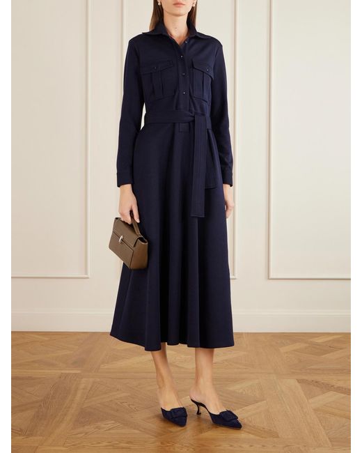 Giuliva Heritage Blue The Dora Wool-Jersey Midi Dress