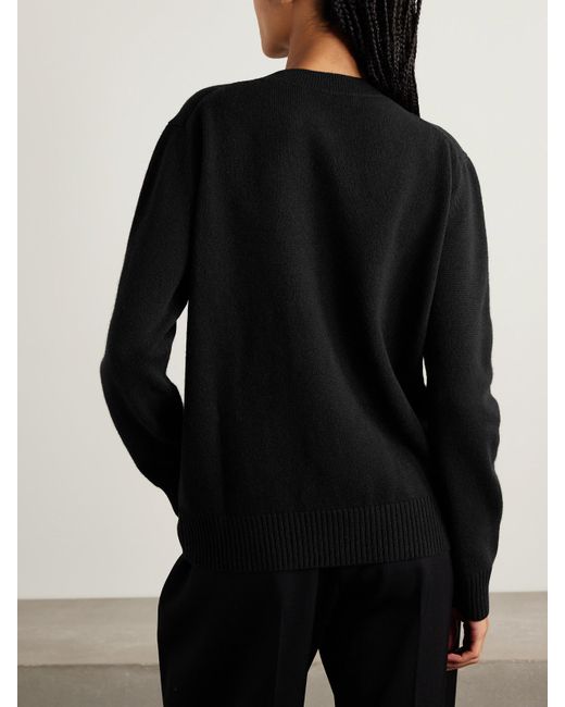 Givenchy Black Intarsia Wool And Cashmere-Blend Sweater