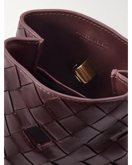 Bottega Veneta Purple Andiamo Intrecciato Leather Phone Pouch