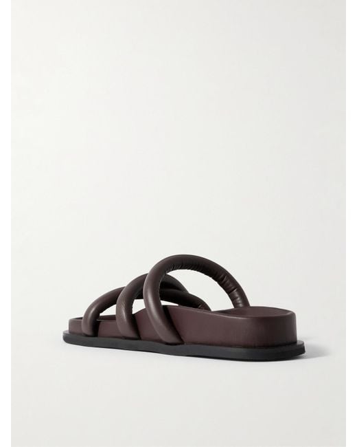 St. Agni Brown Leather Slides