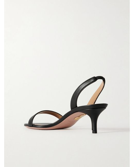 Aquazzura Metallic So Nude 50 Leather Slingback Sandals