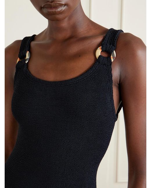 Burberry Black Hunza G Domino Original Crinkle Swimsuit