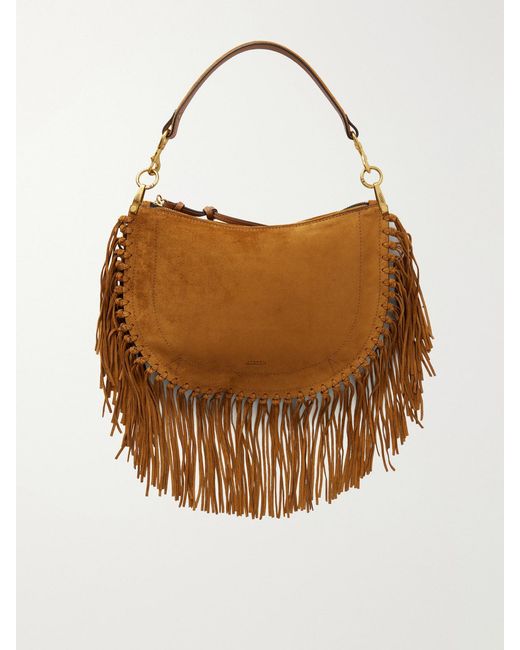 Isabel Marant Brown Oskan Soft Fringed Suede Shoulder Bag