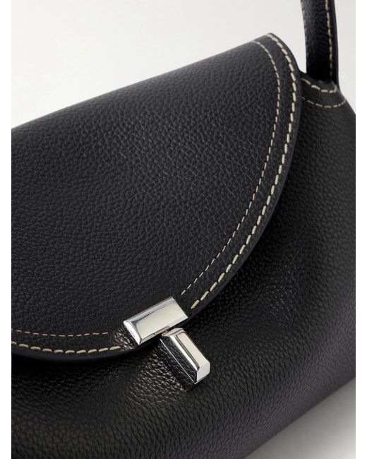 Totême  Black T-Lock Full-Grain Leather Shoulder Bag