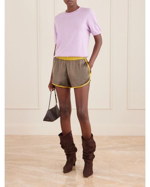 Staud Natural Aero Satin Shorts