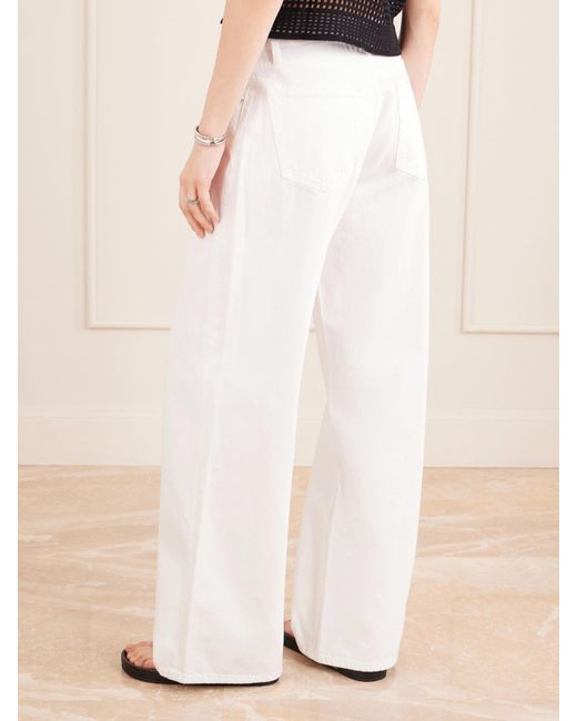 FRAME White Low Slung Relaxed Wide High-Rise Wide-Leg Jeans