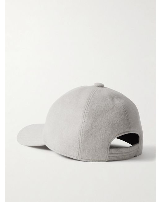 Loro Piana Embroidered Storm System Cashmere-Felt Baseball Cap in Gray ...