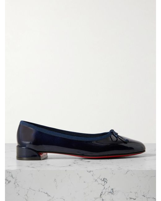 Christian Louboutin Blue Sweetie Jane Patent-Leather Flats