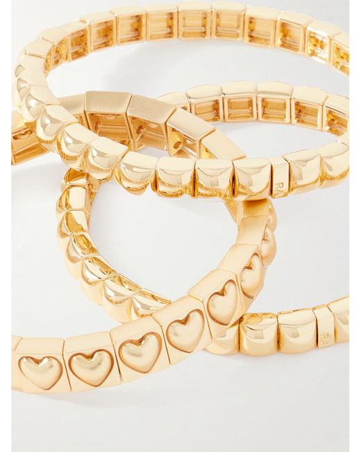 Roxanne Assoulin Metallic The Puffy Heart Stud Set Of Three-Tone Bracelets