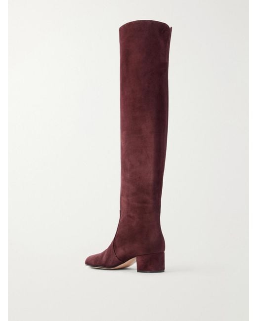 Gianvito Rossi Red Suede 45 Over-The-Knee Boots