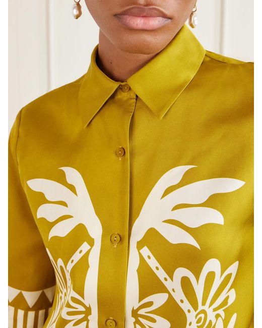 Eres Yellow Emeraude Printed Silk Shirt
