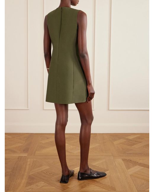 Veronica de Piante Green Melodie Cotton And Silk-Blend Mini Dress