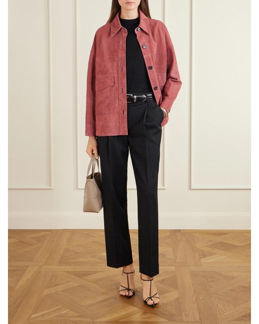 Arma Pink Kaylee Paneled Suede Jacket