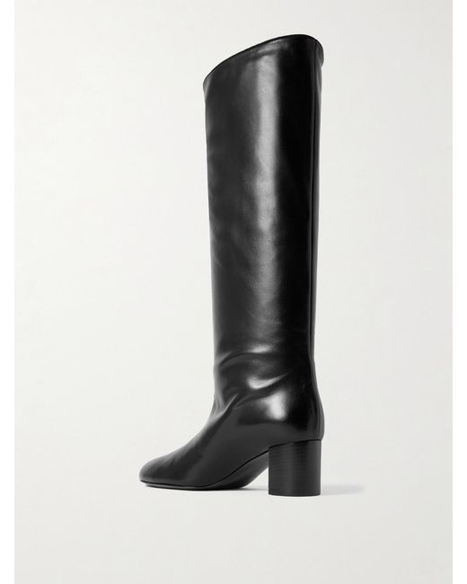 Totême Black Downtown Leather Knee Boots