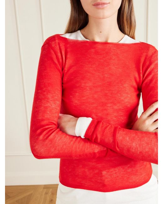 Auralee Red Cashmere Sweater
