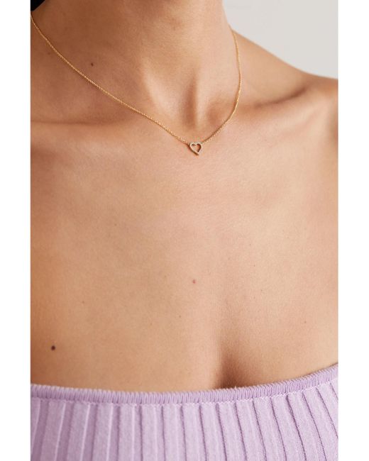 Jennifer Meyer Natural Small Open Heart 18-Karat Diamond Necklace