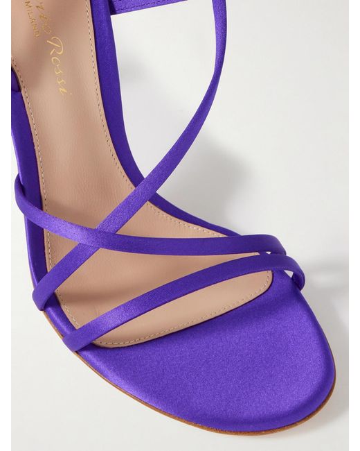 Gianvito Rossi Blue 105 Satin Sandals