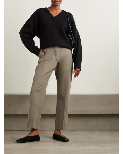James Purdey & Sons Natural Cotton-Blend Twill Straight-Leg Pants