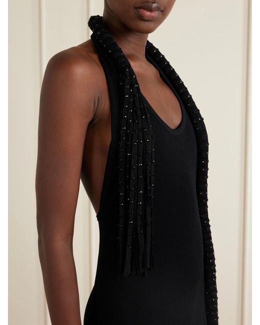 DIOTIMA Blue Mane Embellished Crepe Midi Dress