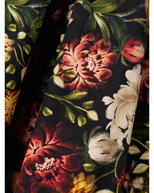 Agua Bendita White Alcaparra Paramo Pleated Floral-Print Cotton-Poplin Midi Dress