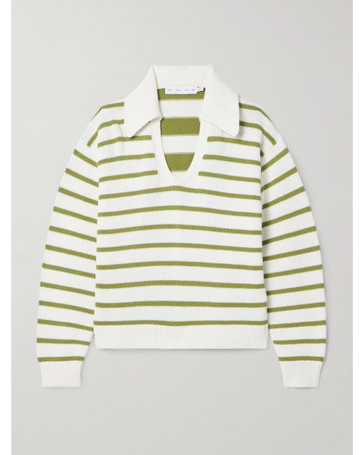 Proenza Schouler Metallic Murphy Striped Cotton And Cashmere-Blend Sweater