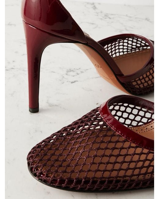 Alaïa Red 90 Pumps Aus Netzmaterial Und Lackleder
