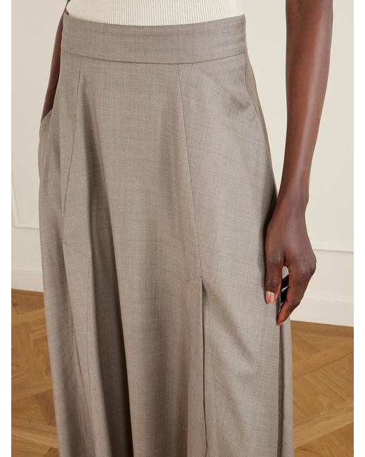 Sa Su Phi Brown Lauren Wool Midi Skirt
