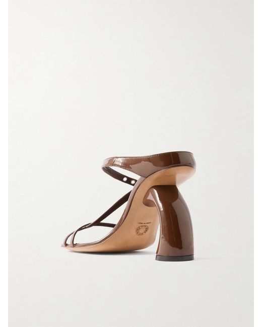 Dries Van Noten Brown Patent-Leather Mules