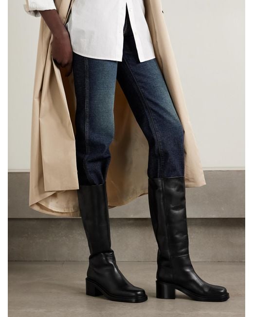Aeyde Black Taito Leather Knee Boots