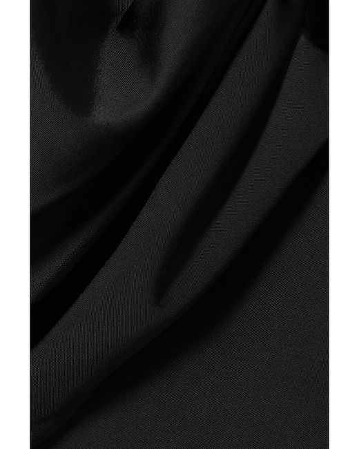 Et Ochs Black Cape-Effect Cutout Ruched Stretch-Jersey Gown