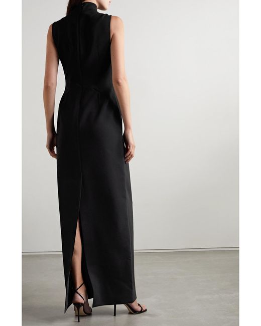 Roksanda Black Kamaria Tie-Neck Cutout Crepe Gown