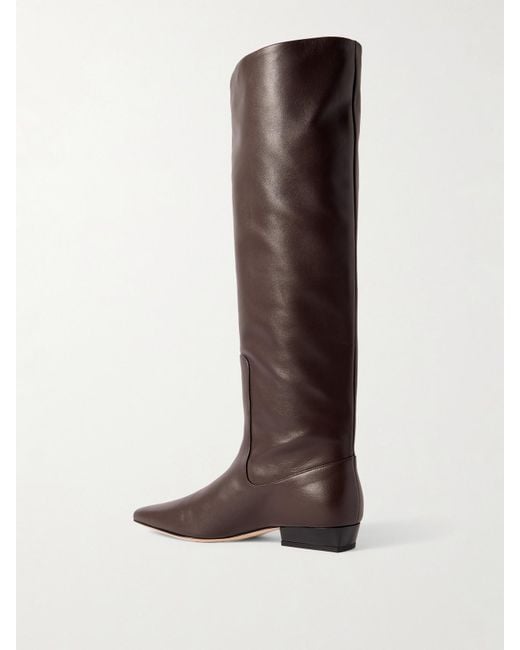 Staud Brown Wally Leather Knee Boots